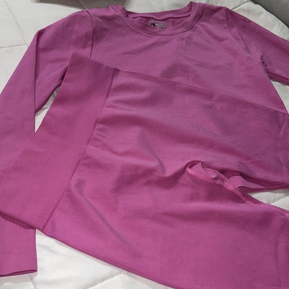 PLT Bright Pink Basic Detail Seamless High Waist Gym Leggings & Top - Picture 6 of 11